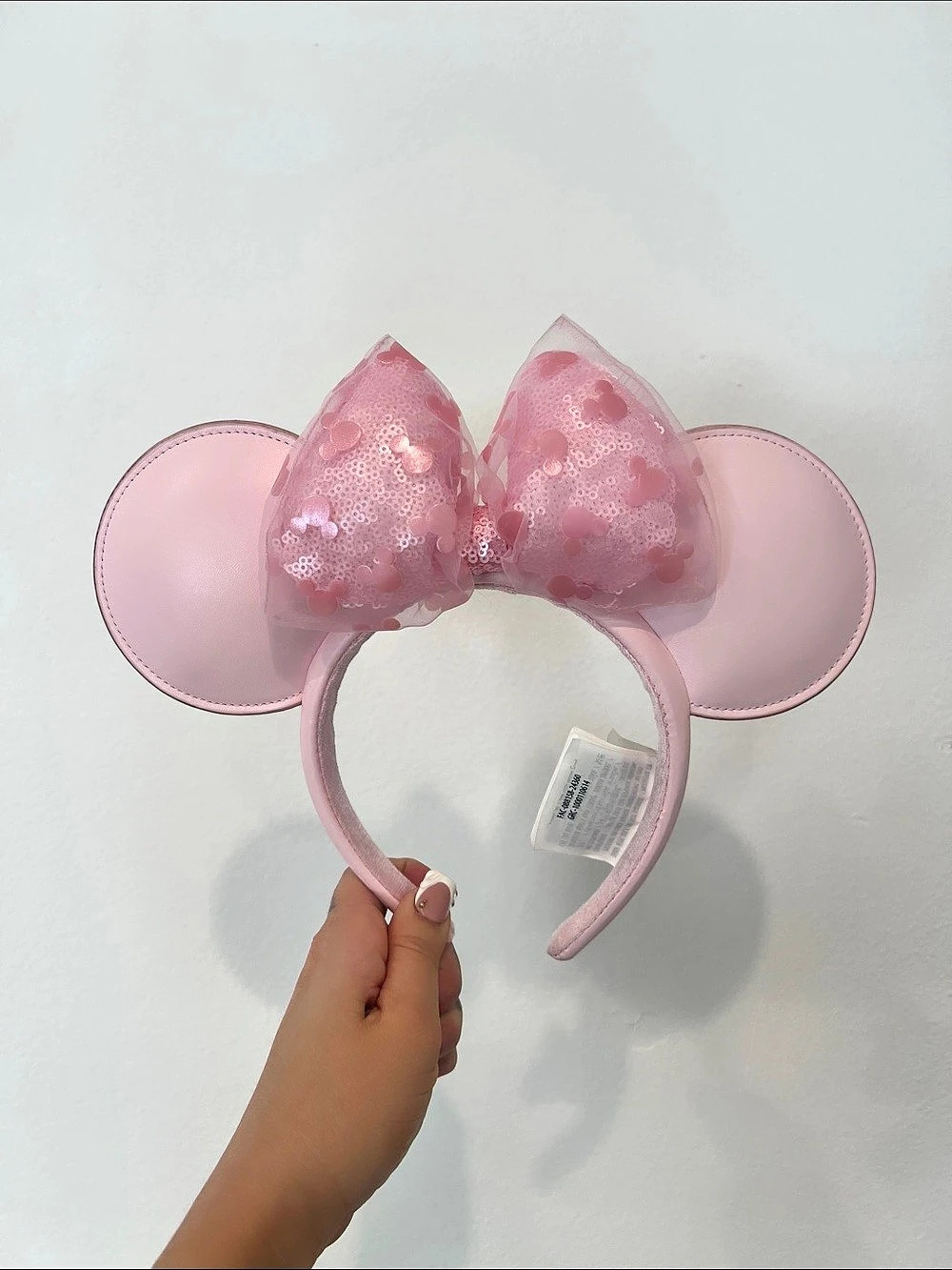 Disney Minnie Mouse Ear Headband for Adults – Pink Milk Pink Milk Sequin Bow